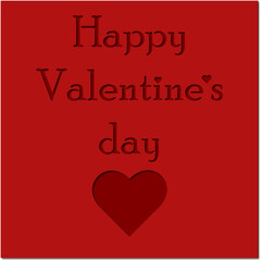 Red valentine's day paper cut cutout heart card