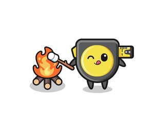 tape measure character is burning marshmallow