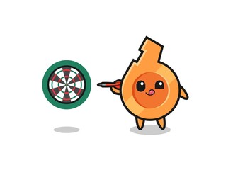 cute whistle is playing dart