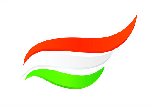 Tricolored Indian flag icon isolated on white. National flag of India. Vector illustration. 