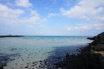 a wonderful seascape with clear bluish water
