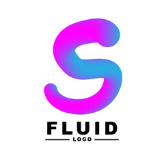 fluid color Creativity. Visual communication poster design. letter s logo