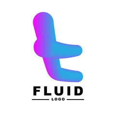fluid color Creativity. Visual communication poster design. letter t logo