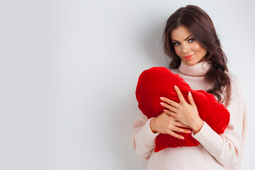 Woman with heart for Valentine's day