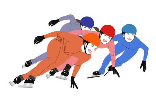 スピードスケート女性イラスト