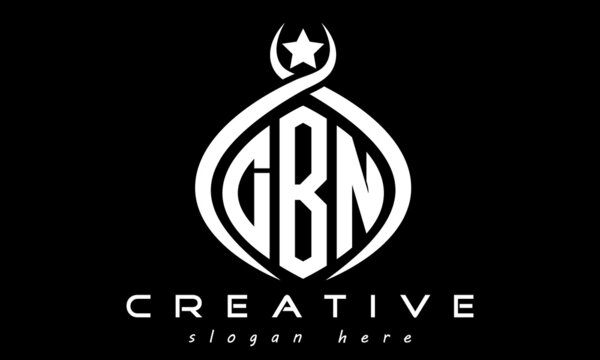 DBN three letters monogram curved oval initial logo design, geometric minimalist modern business shape creative logo, vector template