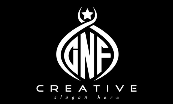 DNF three letters monogram curved oval initial logo design, geometric minimalist modern business shape creative logo, vector template