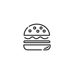Food and drinks concept. Modern outline symbol and editable stroke. Vector line icon of hamburger