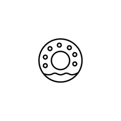 Food and drinks concept. Modern outline symbol and editable stroke. Vector line icon of donut