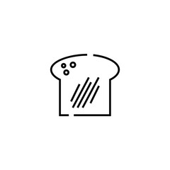 Food and drinks concept. Modern outline symbol and editable stroke. Vector line icon of bread