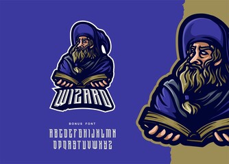 Obraz premium illustration vector graphic of Wizard mascot logo perfect for sport and e-sport team