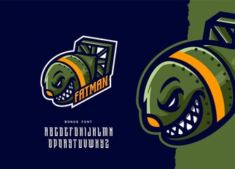illustration vector graphic of Nuclear Bomb mascot logo perfect for sport and e-sport team