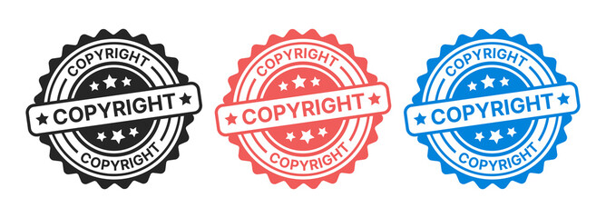 Obraz premium Copyright stamp vector. Copyright seal icon set.