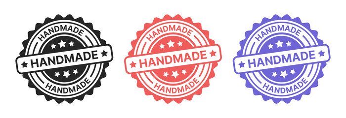 Handmade badge stamp vector. Handmade sign sticker.