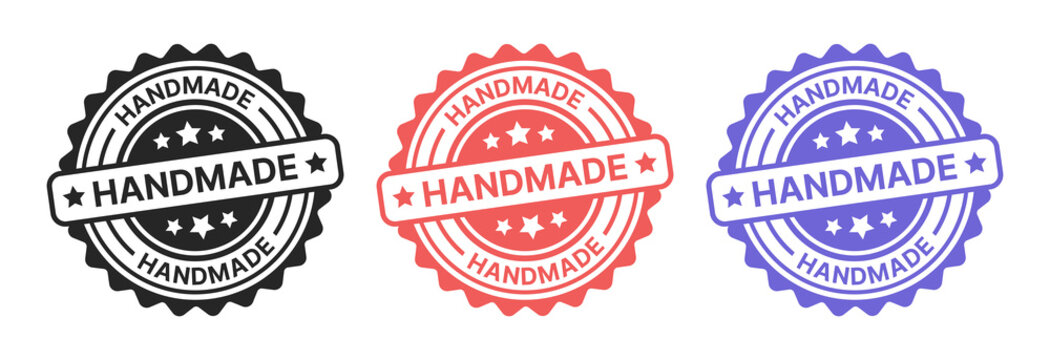 Handmade Badge Stamp Vector. Handmade Sign Sticker.