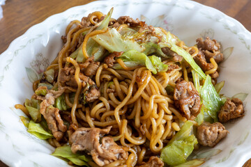 とても美味しい日本の一般家庭の焼きそば