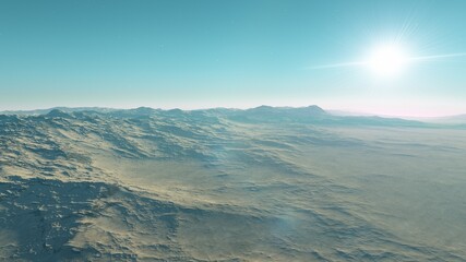 view from a beautiful planet, beautiful space background 3d render
