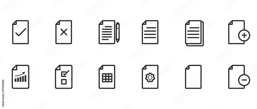 Poster business document sheet checklist icon. thin stroke simple graphic report application form. outline 