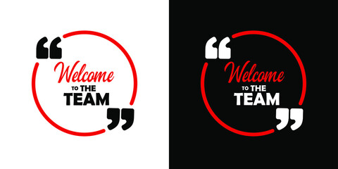 welcome to the team on white background