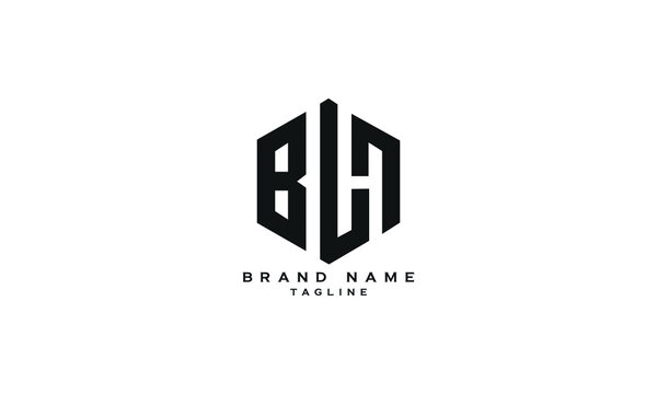 BLH, BLN, Abstract initial monogram letter alphabet logo design