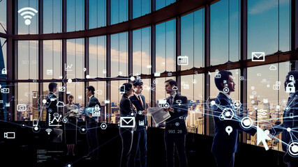 Fototapeta premium Business network concept. Human Resources. Group of businesspeople. Management strategy.
