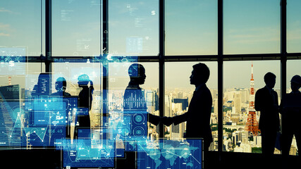 Business network concept. Human Resources. Group of businesspeople. Management strategy.