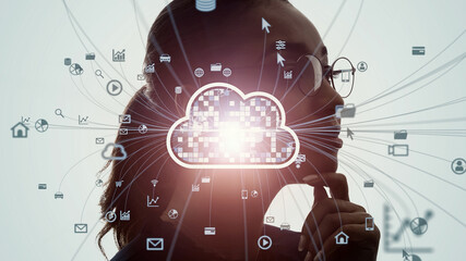 Cloud computing concept. AI Artificial intelligence).