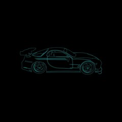 Obraz na płótnie Canvas car line design logo, luxury sports car line drawing