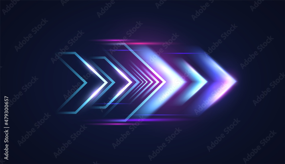 Fototapete big data traffic visualization, dynamic high speed data streaming traffic. high tech concept with lu