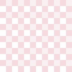 Gingham pattern vector in pastel pink and white. Seamless vichy check plaid graphic for scarf, tablecloth, wrapping, packaging, or other modern summer fabric design.