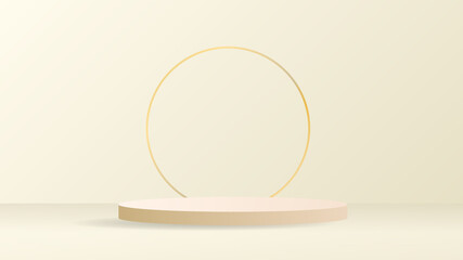 Podium minimal background , 3D stage podium display product , stand to show cosmetic products ,illustration 3d Vector EPS 10