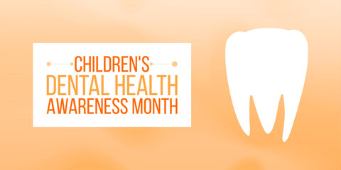 Children's Dental Health Month banner. Dentistry services, teeth treatment, care, stomatology concept. Vector illustration