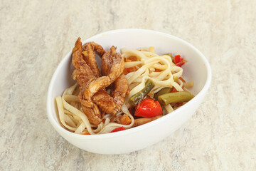 Chinese wok with chicken and teriyaki