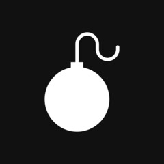 Bomb icon. Vector boom icon on grey background