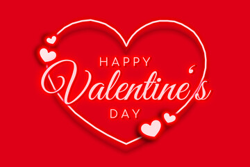 Happy Valentine's Day card on red background.