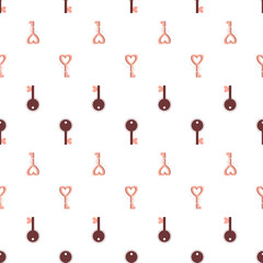 vector pattern for valentine's day, wedding, red hearts in the shape of a ring, key, pattern for textile, web banner, postcard