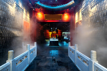 At night, the gate entrance of ancient Chinese Architecture
