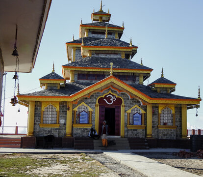  A shot of top of a temple dome.