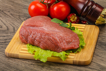 Raw beef piece for cooking