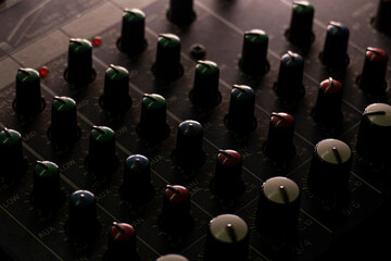 Sound mixer abstract pattern. Music control. Digital feeds background. Audio in and out.