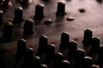 Sound mixer abstract pattern. Music control. Digital feeds background. Audio in and out.