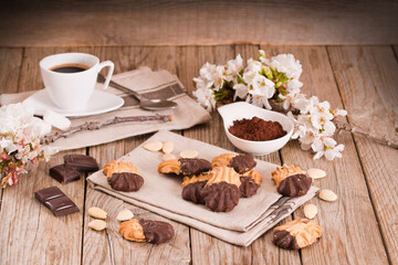Butter cookies with chocolate.