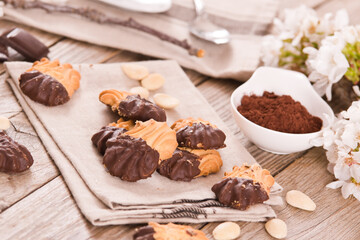 Butter cookies with chocolate.