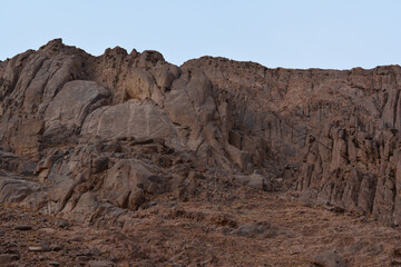Fototapeta na wymiar Egypt. View from Mount Sinai in the morning at sunrise.