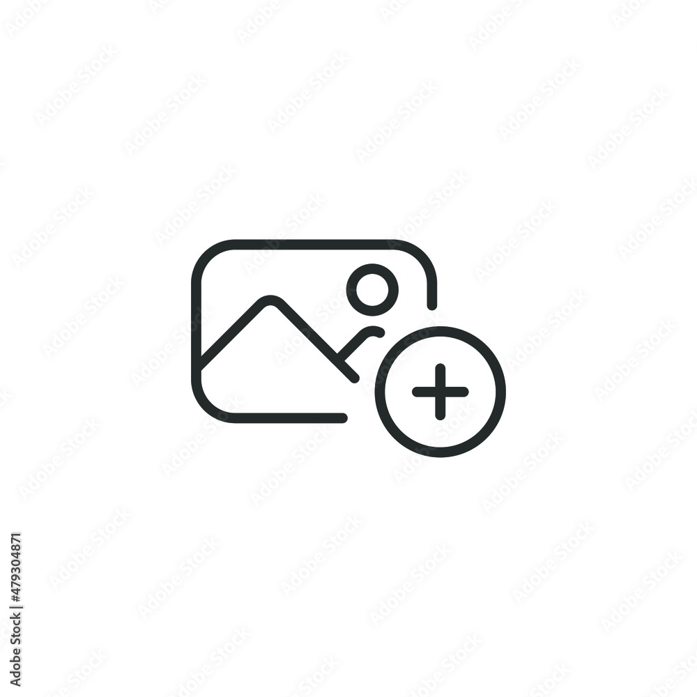 Poster simple vector icon add photo editable. isolated on white background.