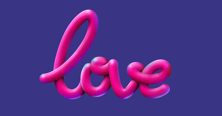 Obraz premium Love sign. Happy Valentine's Day. Mother's day. Romantic 3d illustrations. Love letters