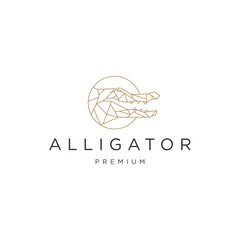 Alligator head logo icon design template