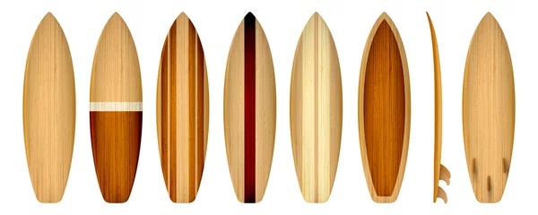 Set of vintage wood Surfboard, vector illustration © microstock77