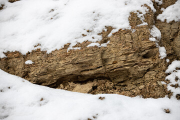 crushing rocks by frost in winter
