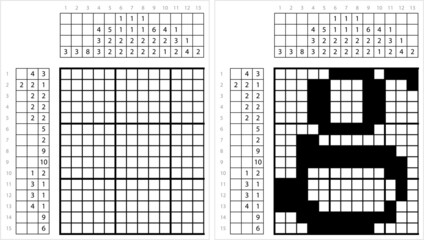 Fototapeta premium Alphabet g Lowercase Nonogram Pixel Art M_2112002